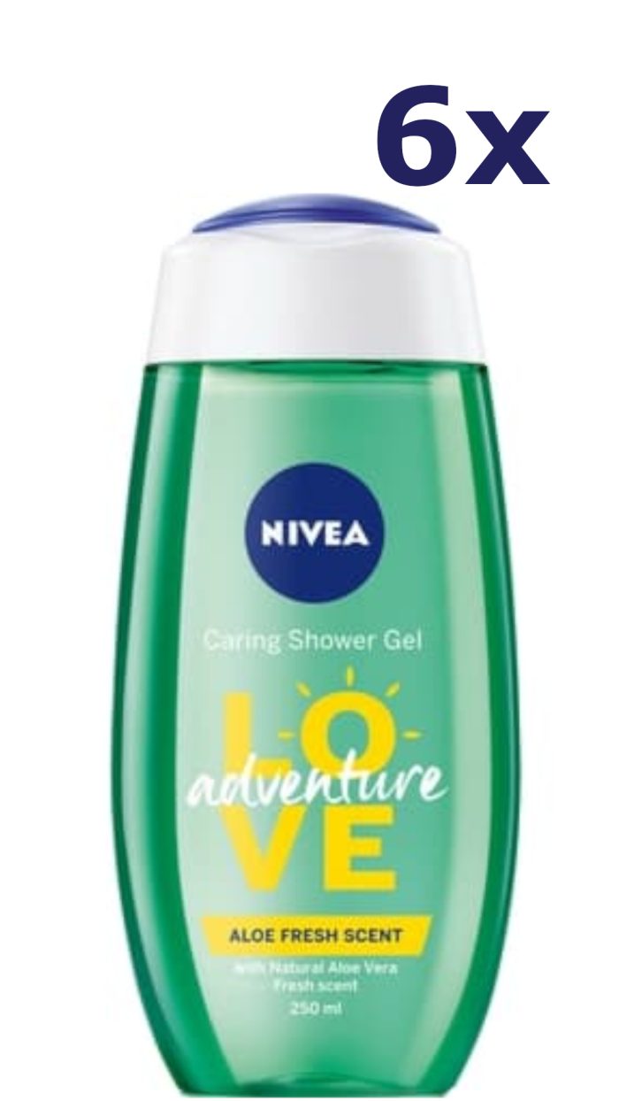 6x Nivea Douchegel - Love Adventure 250 ml