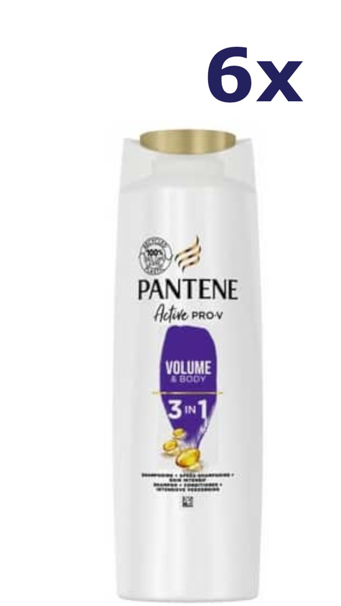 6x Pantene Shampoo - 3in1 Volume 225 ml