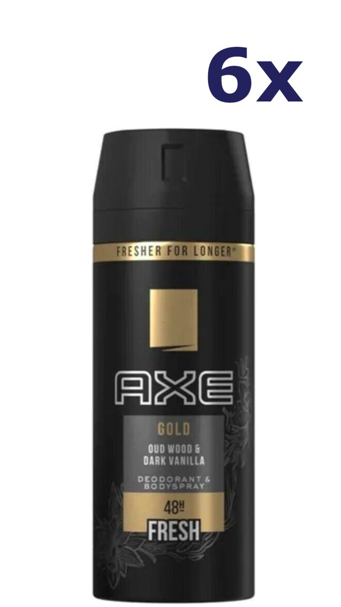 6x Axe Deospray Gold 150 ml