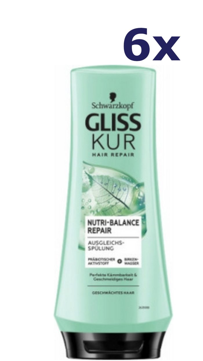 6x Gliss-Kur Conditioner - Nutri-Balance Repair 200 ml