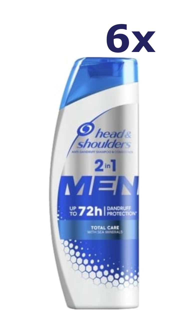 6x Head & Shoulders Shampoo Men - Total Care 2 in 1 400ml