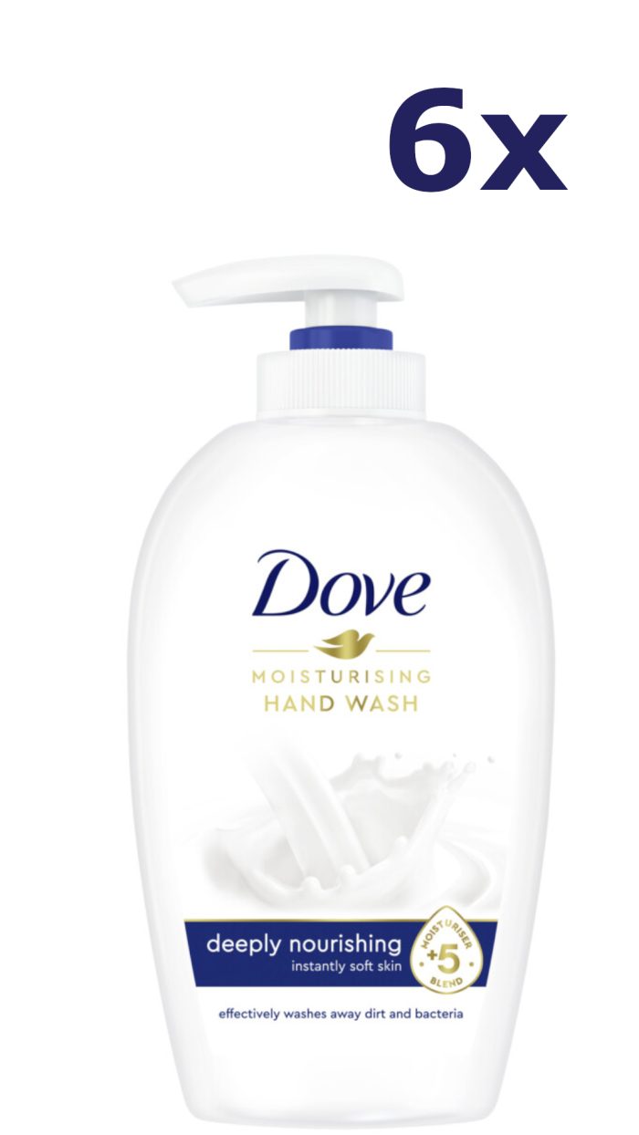 6x Dove Handzeep Pompje - Beauty Cream 250 ml