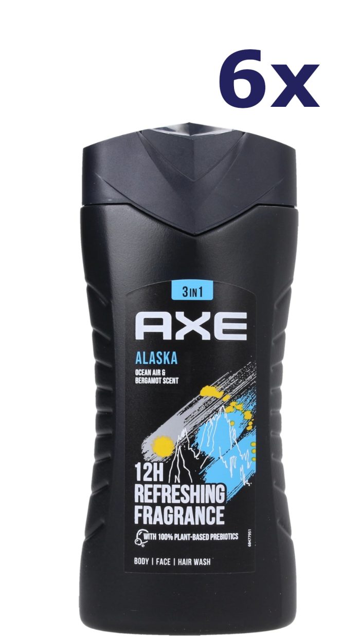 6x Axe showergel 250ml Alaska