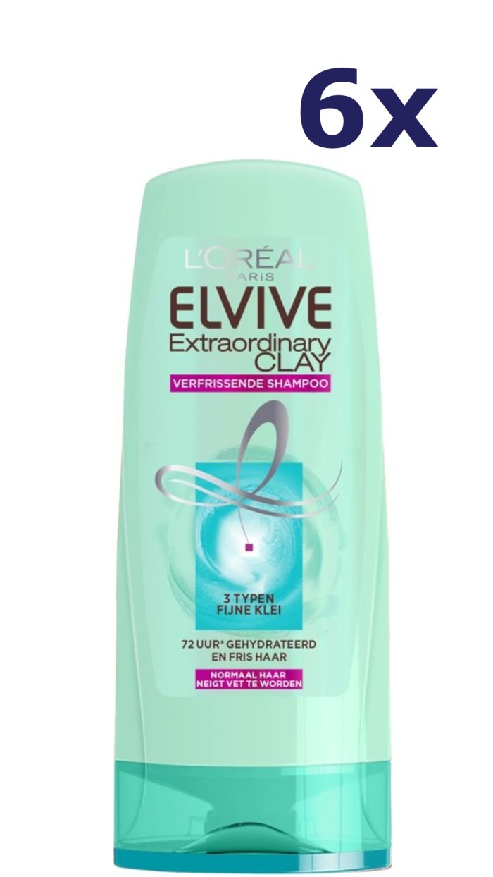 6x L'Oreal Elvive Conditioner - Extraordinary Clay 200ml