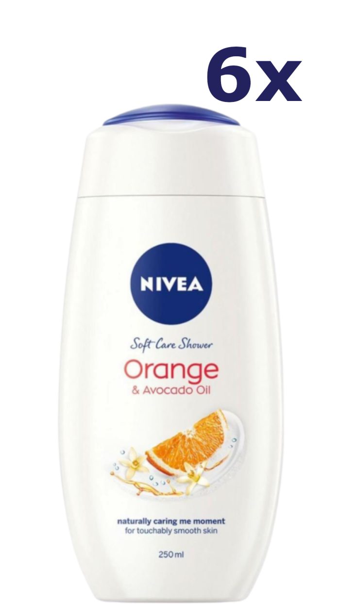 6x Nivea Douchegel - Orange & Avocado Oil 250 ml