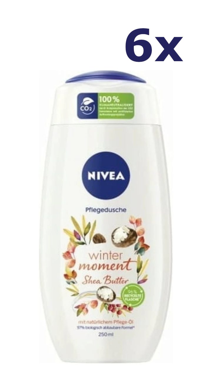 6x Nivea Douchegel - Winter Moment Shea Butter 250ml