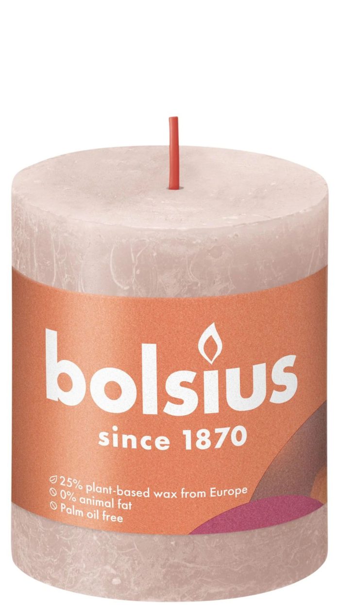 Bolsius rustiek stopkaars, misty roze 80X68MM