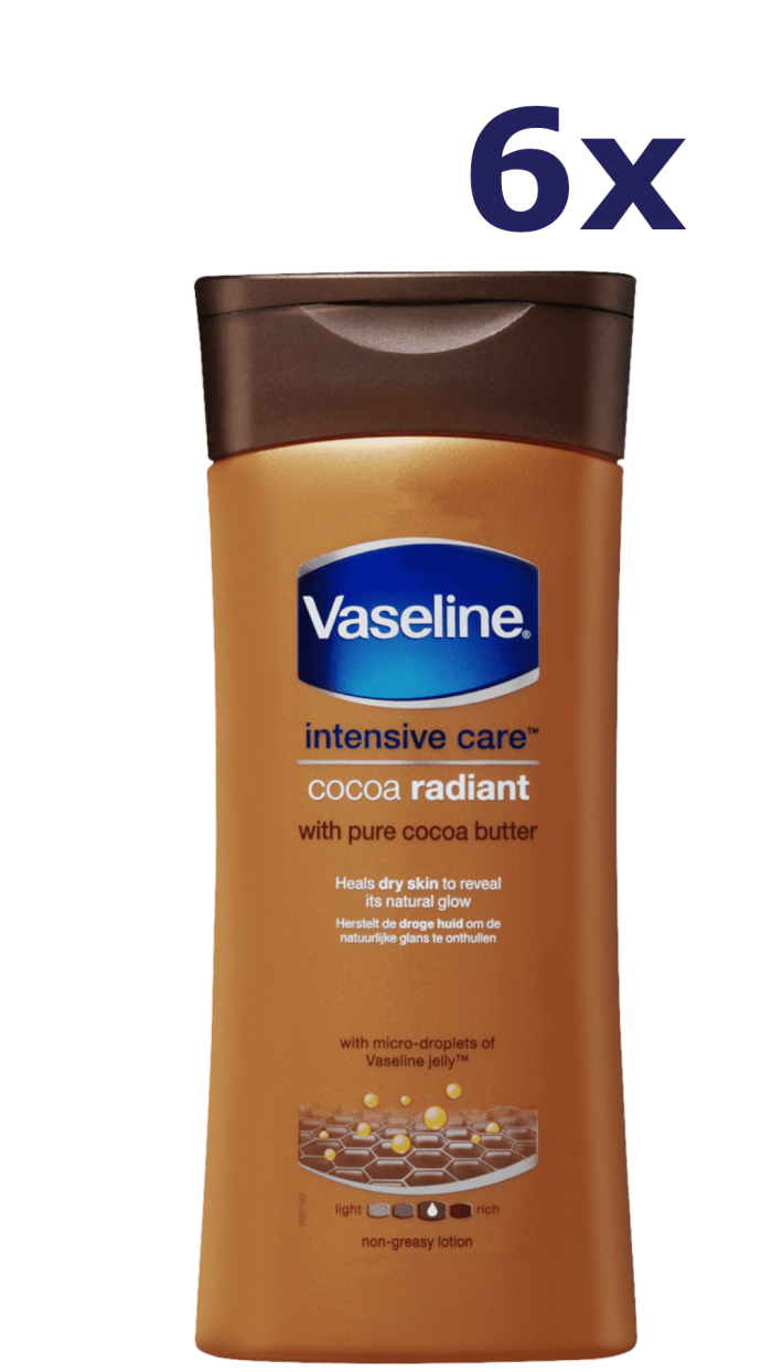 6x Vaseline Bodylotion – Cocoa 200 ml