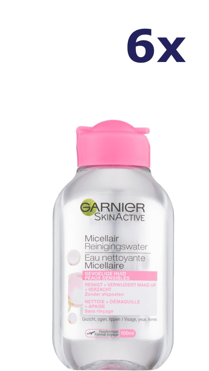 6x Garnier Micellair Water 100ml Gevoelige Huid, Reinigingswater