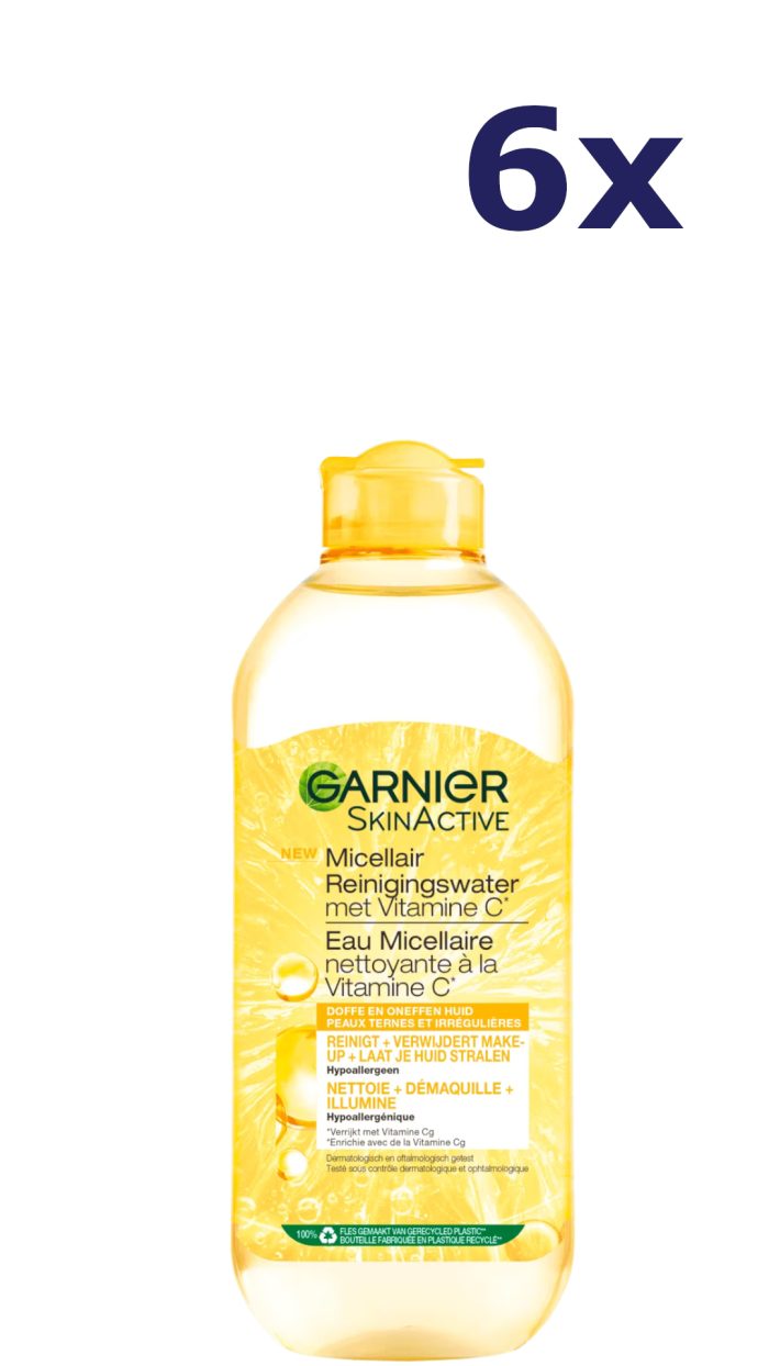 6x Garnier Reinigingswater Micellair Water 400ml Vitamine C