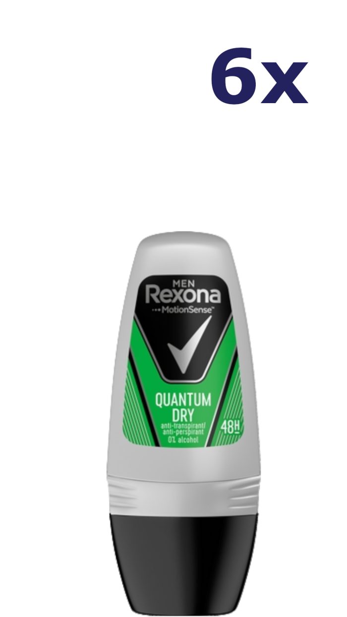 6x Rexona Deo Roll-on Men – Quantum 50 ml