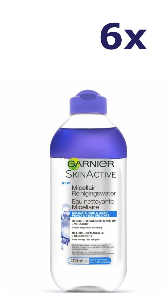 6x Garnier Micellair Water 400ml Delicate Huid reinigingswater