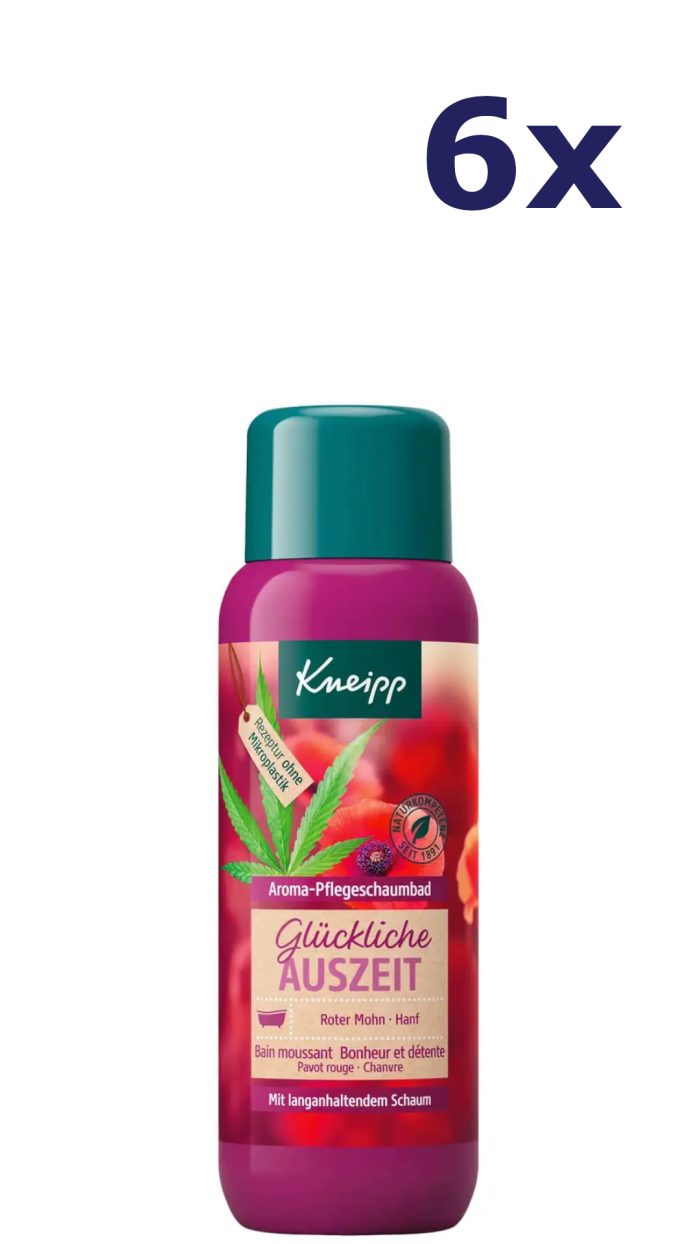 6x Kneipp Badschuim Klaproos & Hennep 400 ml