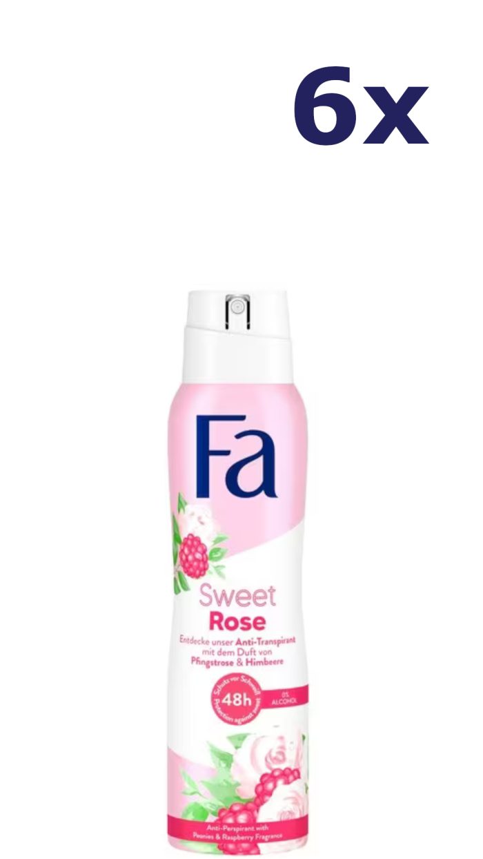 6x Fa Deospray – Sweet Rose 150 ml