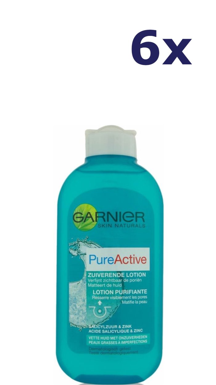 6x Garnier SkinActive Pure Lotion 200 ml Reinigende Lotion