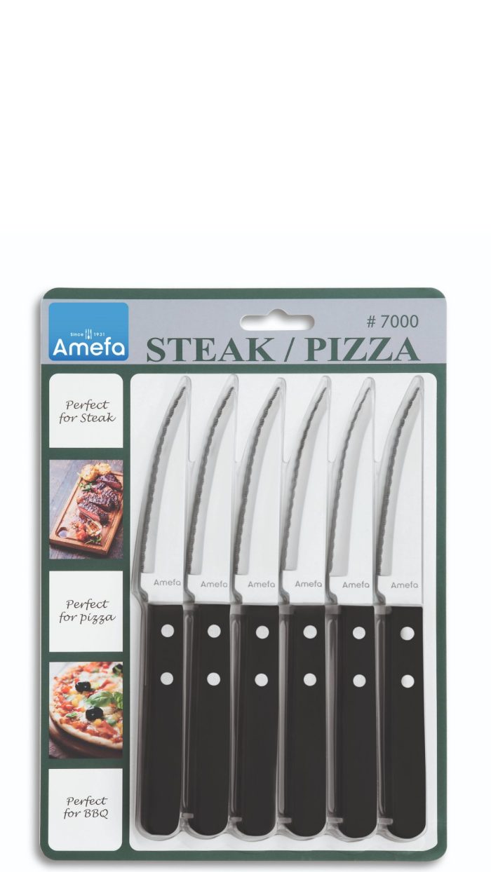 Amefa pizza steakmessen 6 stuks zwart