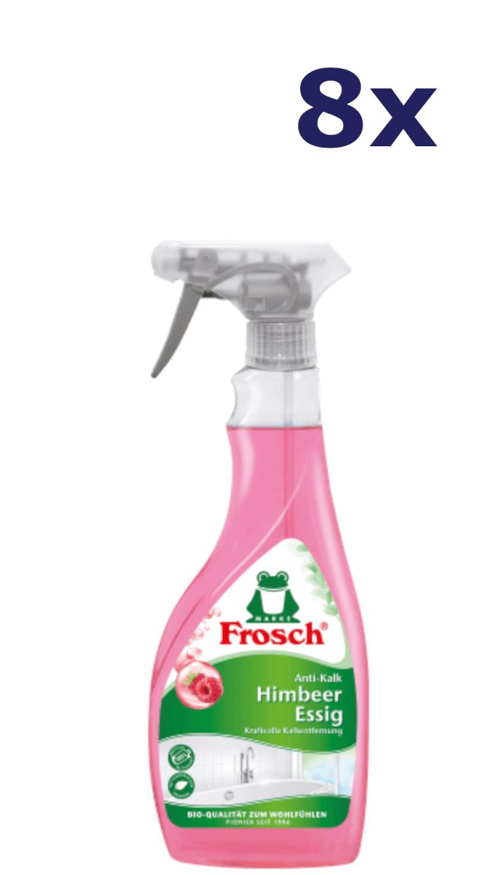 8x Frosch frambozen azijn anti-kalk 500ml