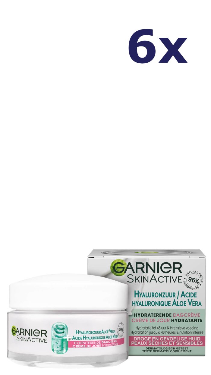 6x Garnier skinactive Dagcrème - Hyaluronzuur Aloë Vera Hydraterende 50ML