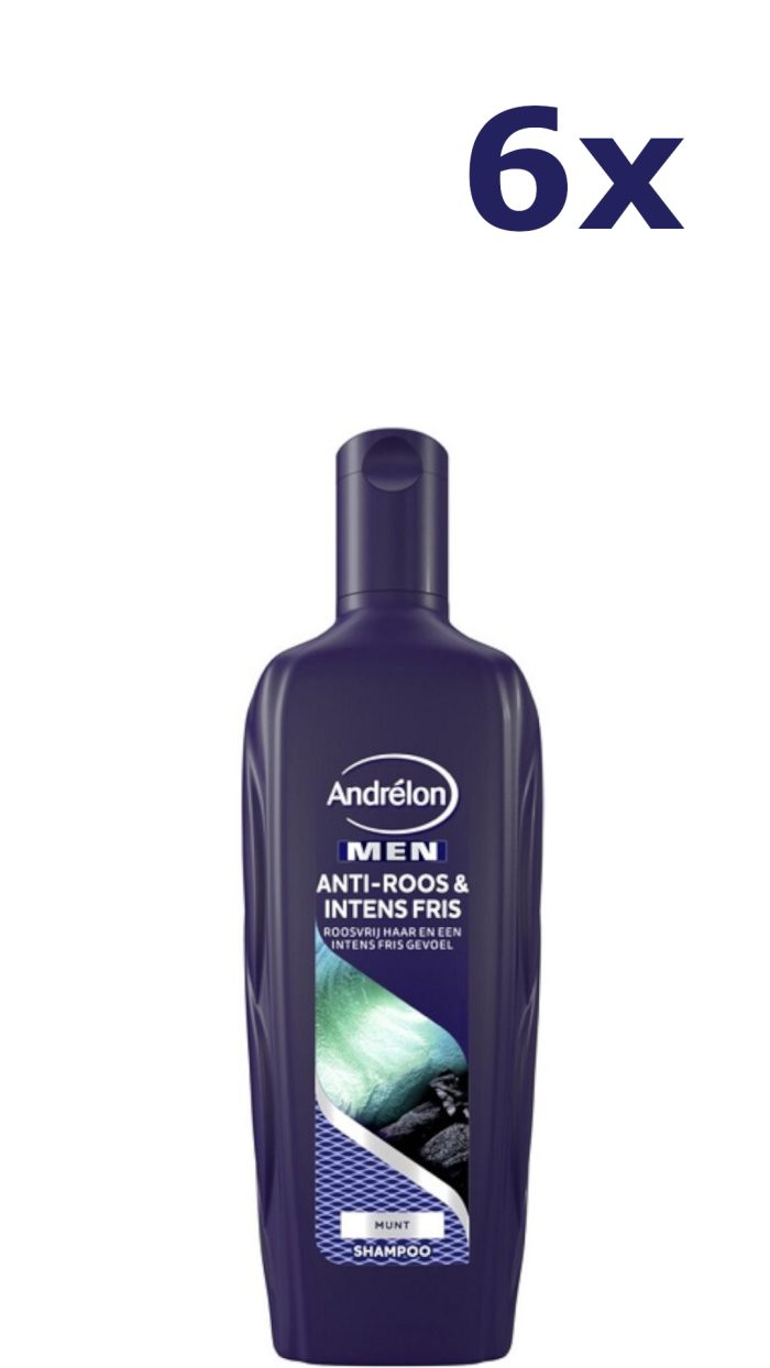 6x Andrelon Shampoo 300 ml For Men AntiRoos intens Fris