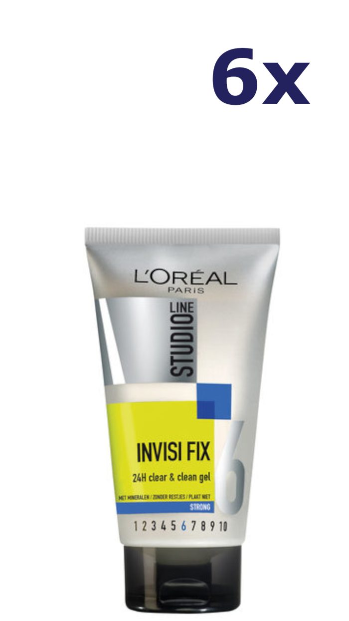 6x L’Oreal Studio Line – Haargel Invisible Fix Strong 6 150 ml