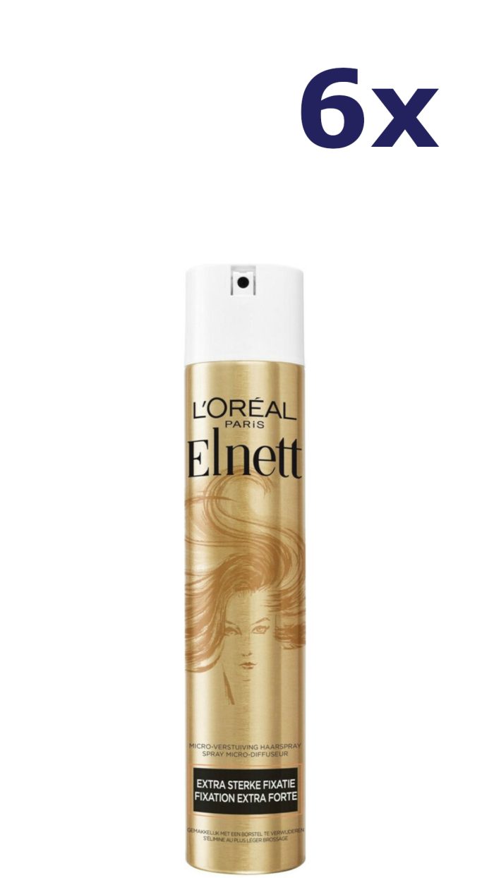 6x L’Oreal Elnett Haarspray – Satin Extra Sterke Fixatie 300 ml