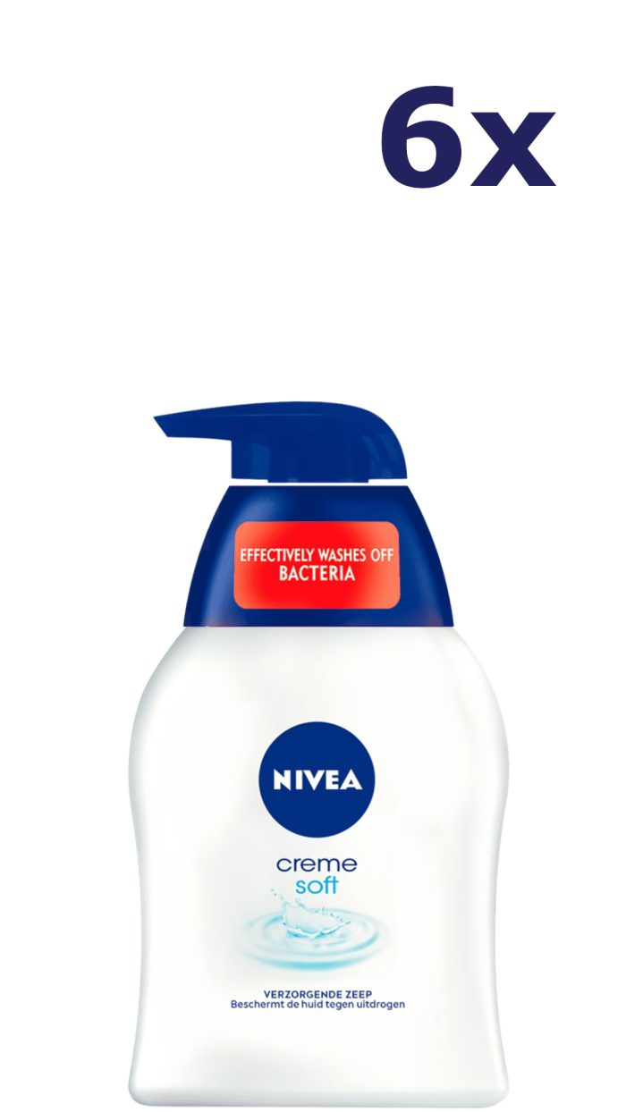 6x Nivea Handzeep Creme Soft 250 ml