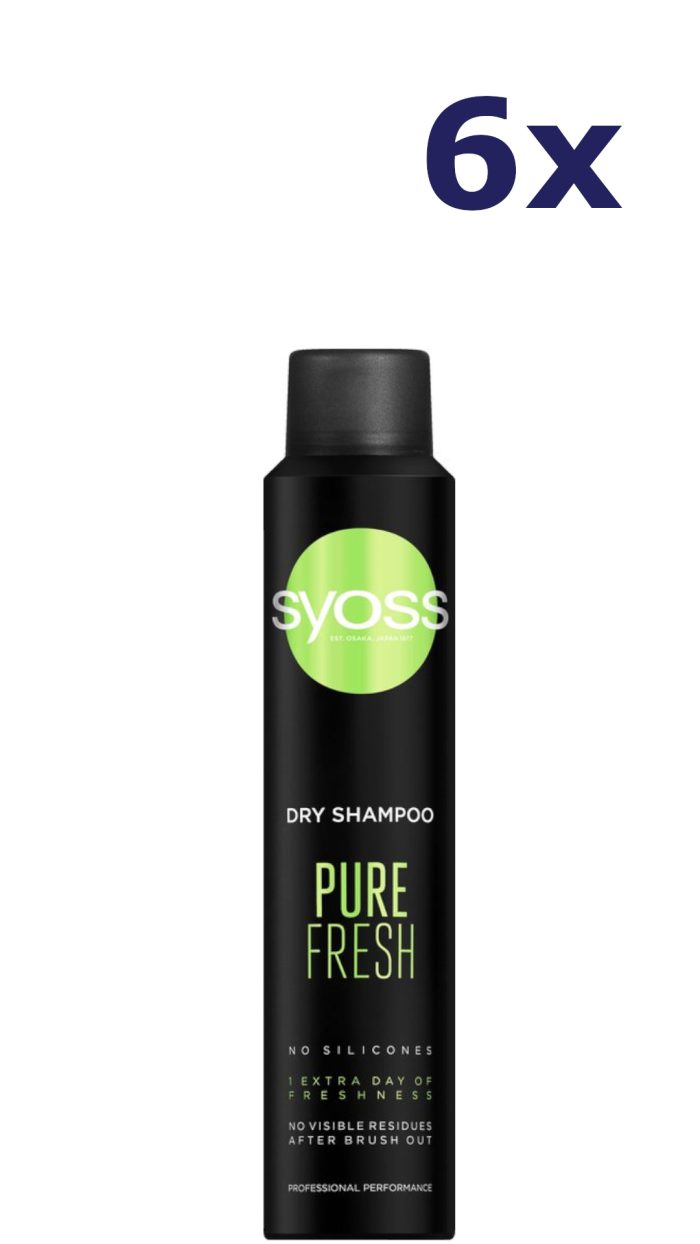 6x Syoss Droogshampoo pure fresh 200ml