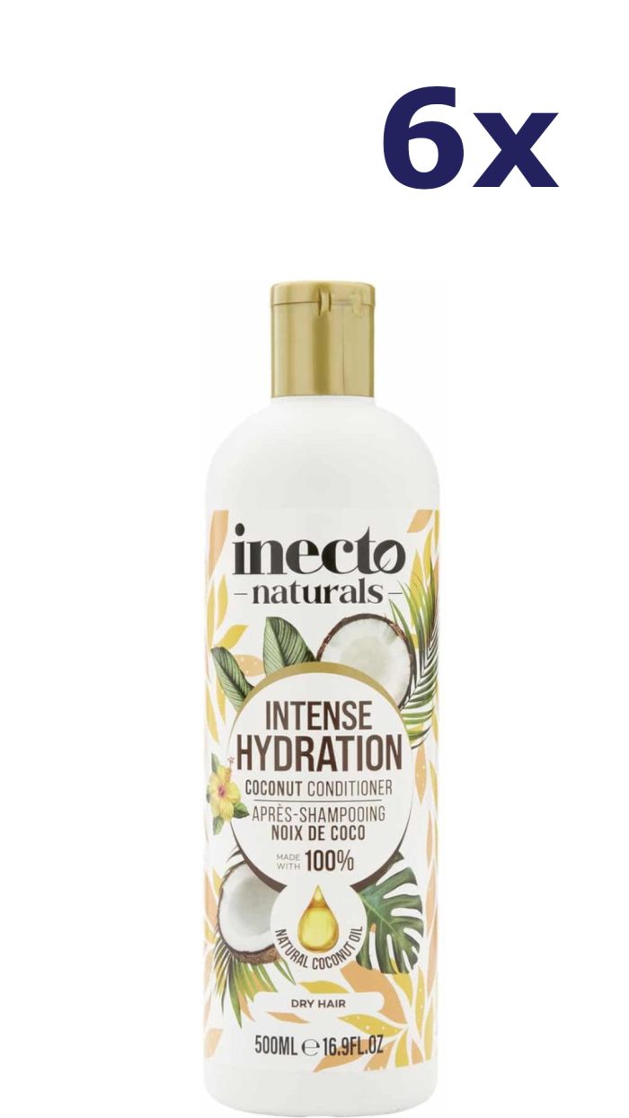 6x Inecto Naturals Coconut Conditioner 500 ml