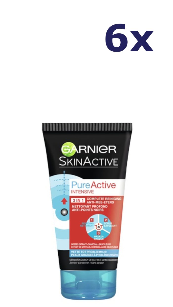 6x Garnier SkinActive Pure Active Int. 3in1 150ML