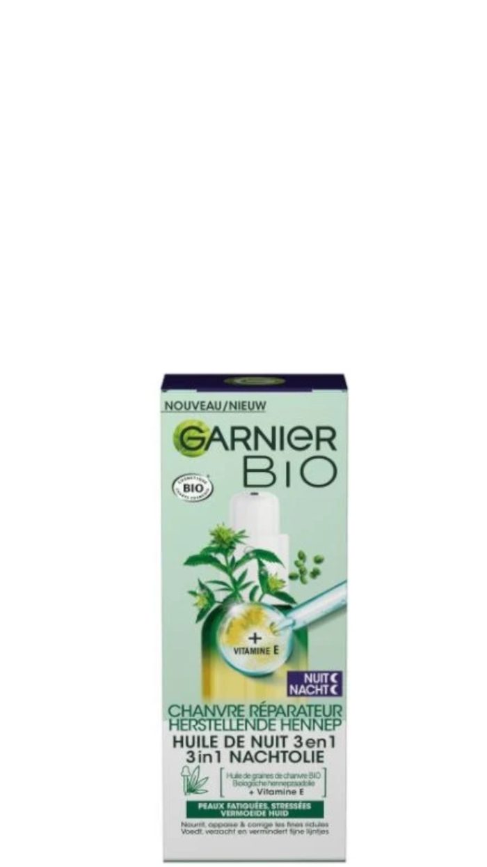 Garnier Skin Bio Nachtolie 3in1 Hennep Vermoeide & Gevoelige Huid 30ml