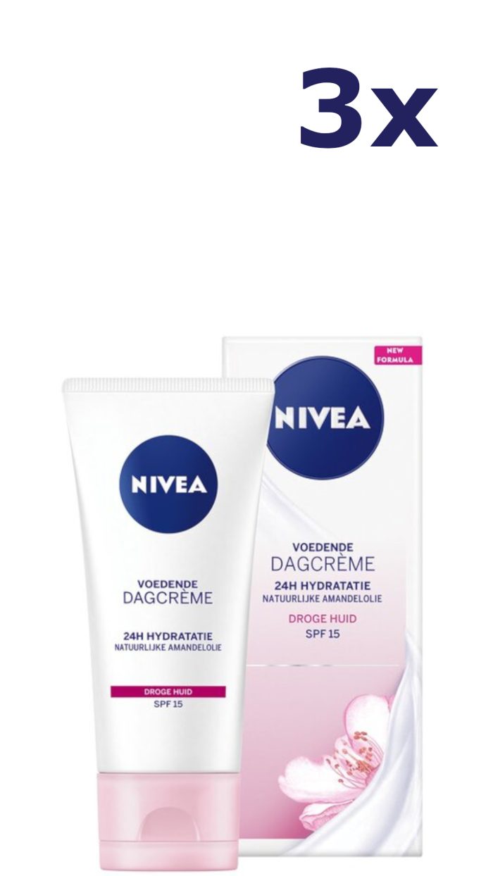 3x Nivea Essentials Verzachtende Dagcrème droge gevoelige huid 50ML