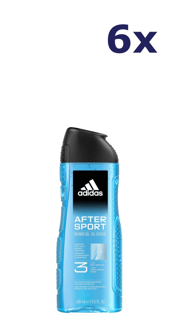 6x Adidas shower 3-in-1 after sport 400ml