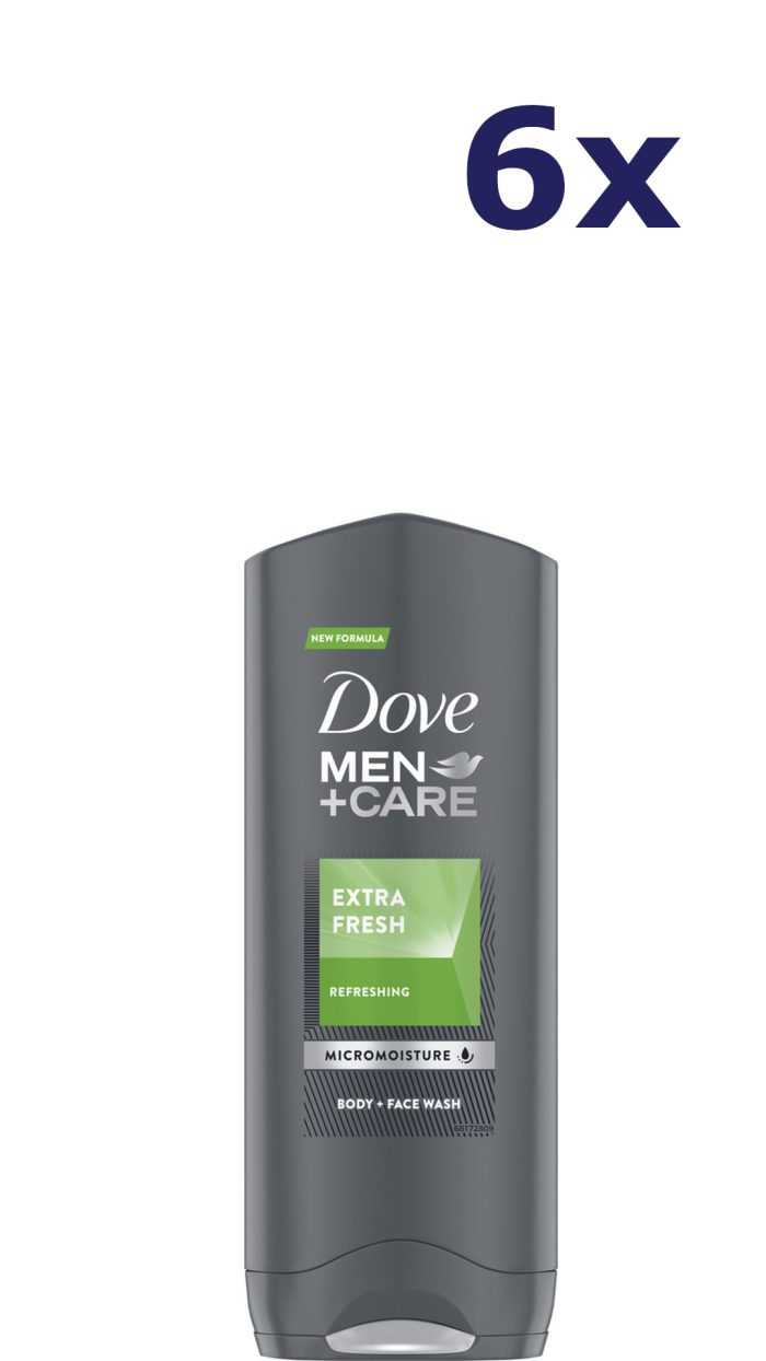 6x Dove Douchegel Men Care Extra Fresh 400 ml