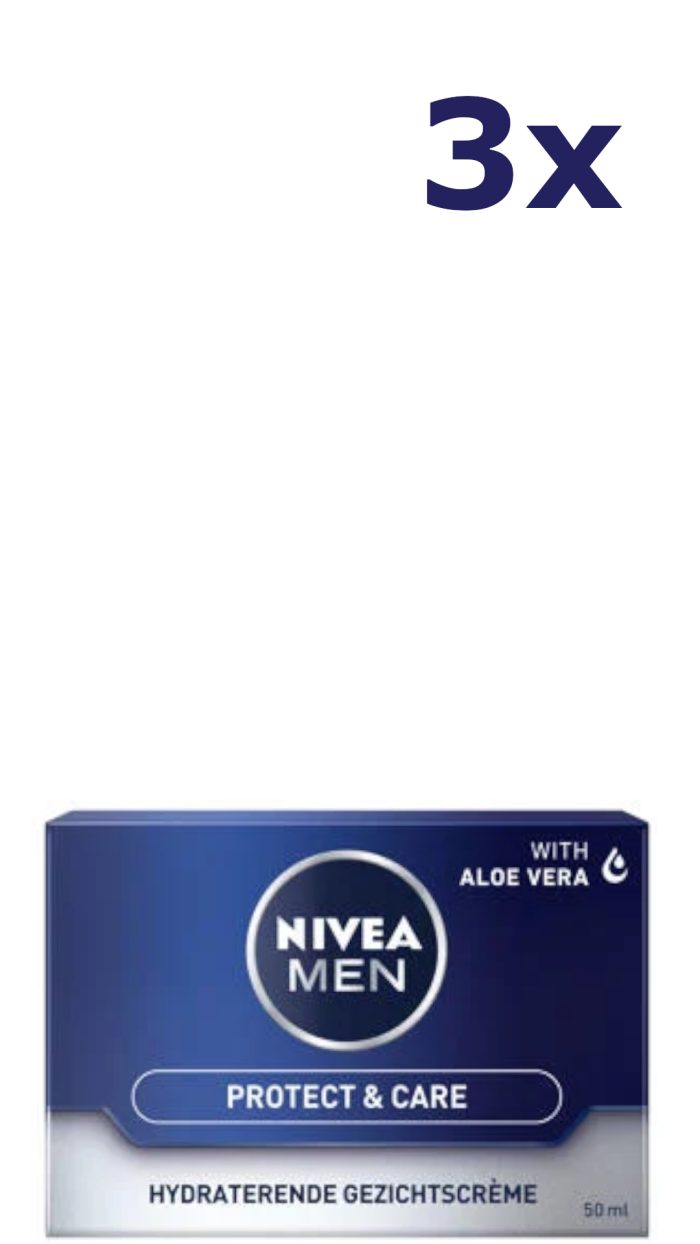 3x Nivea men protect gezichtscreme protect and care 50ML