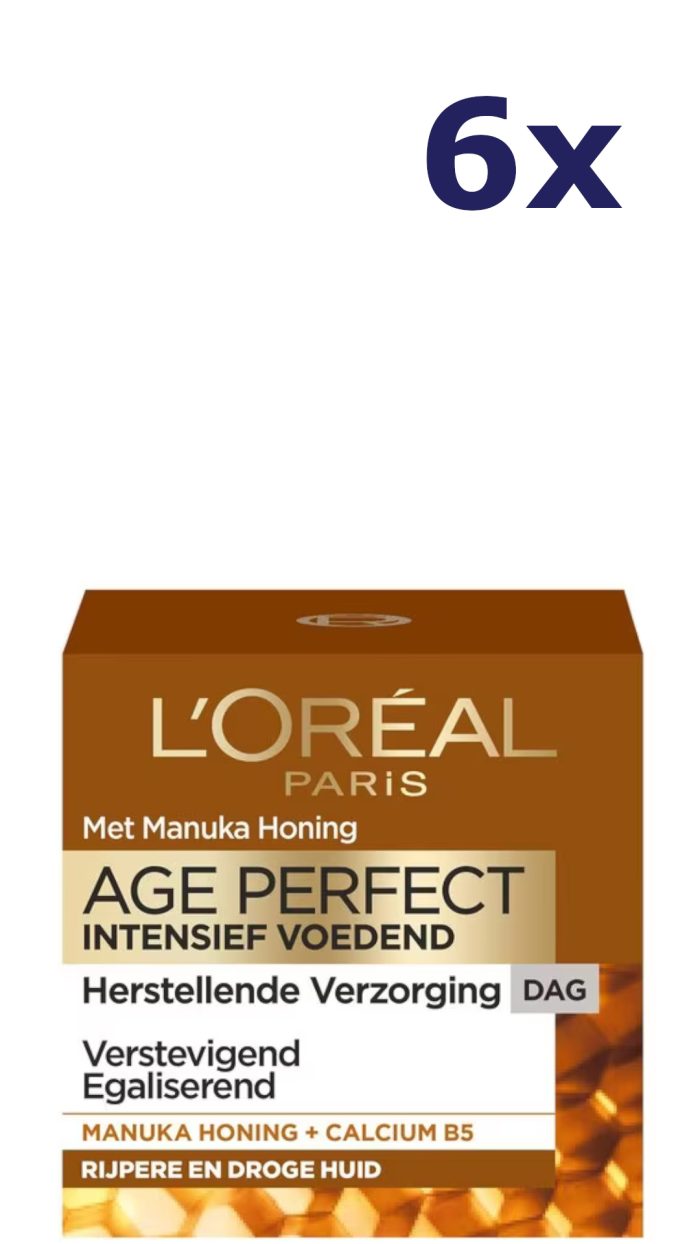 6x L'oreal dermo exp age perfect dagcreme intensief voedend manuka honing 50ML