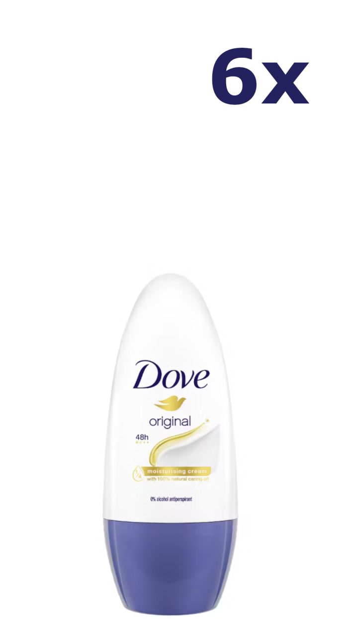 6x Dove Deo roll-on 50ml original