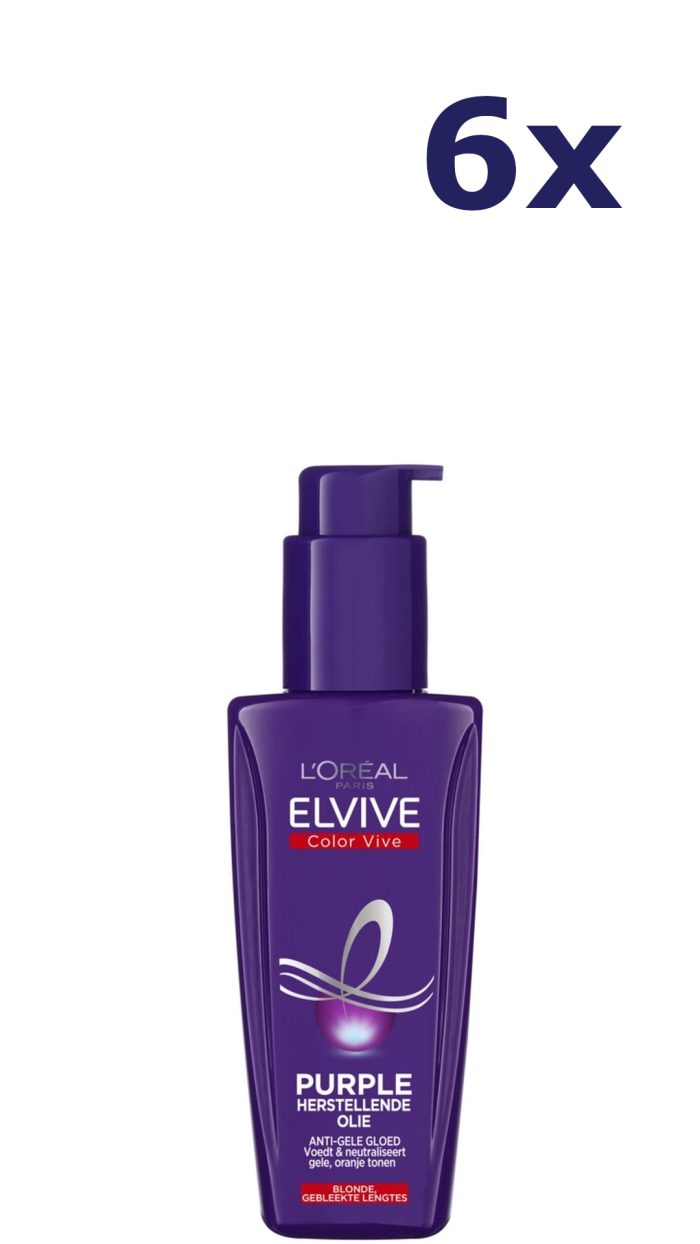 6x L'Oréal Paris Elvive Color Vive Purple Oil Serum 100ML