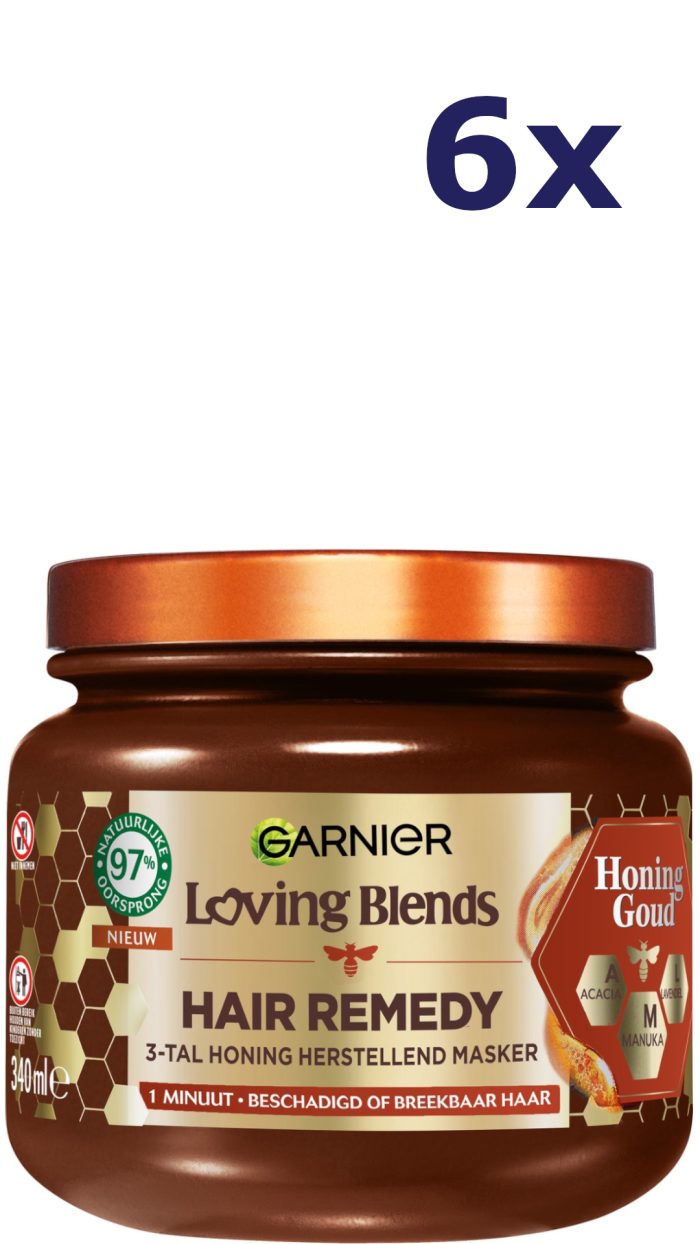 6x Garnier Loving Blends Masker 340ml Honing Goud