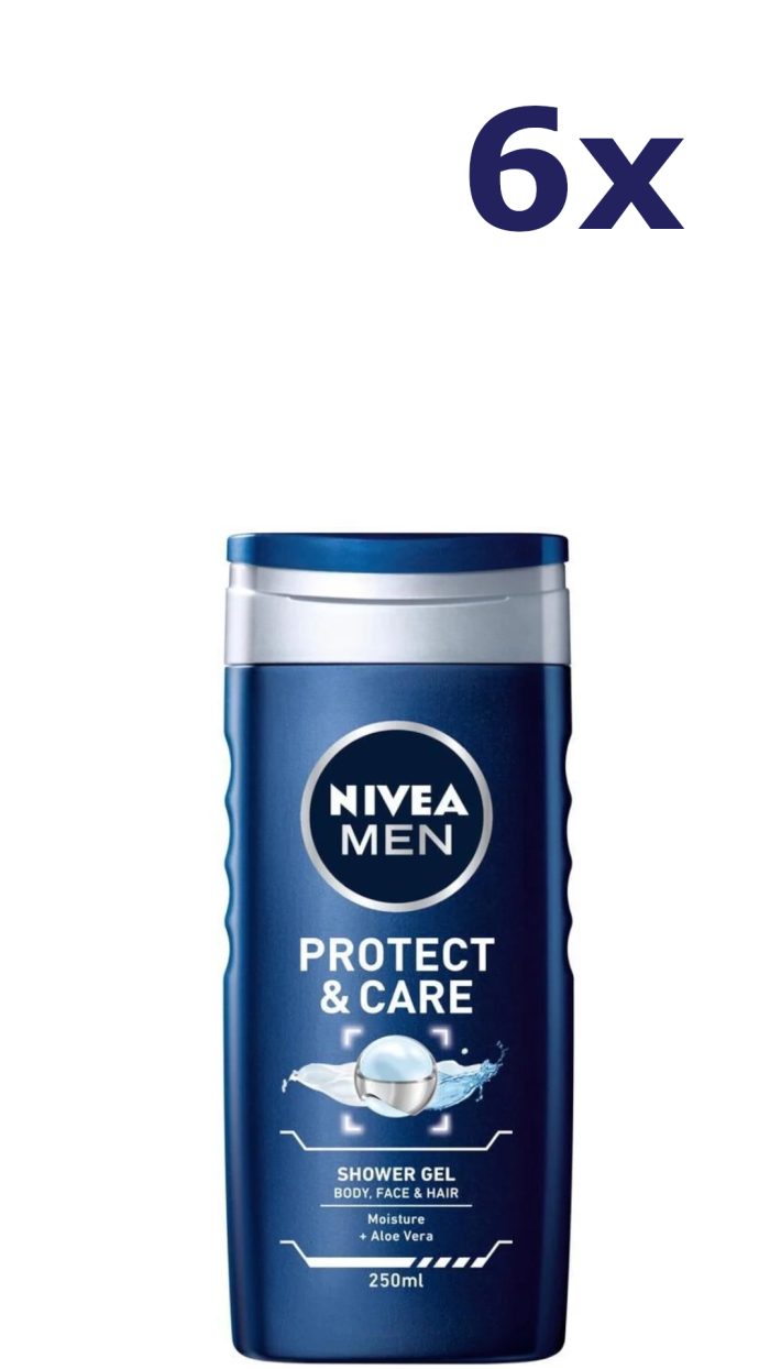 6x Nivea Douchegel Men - Protect & Care 250 ml