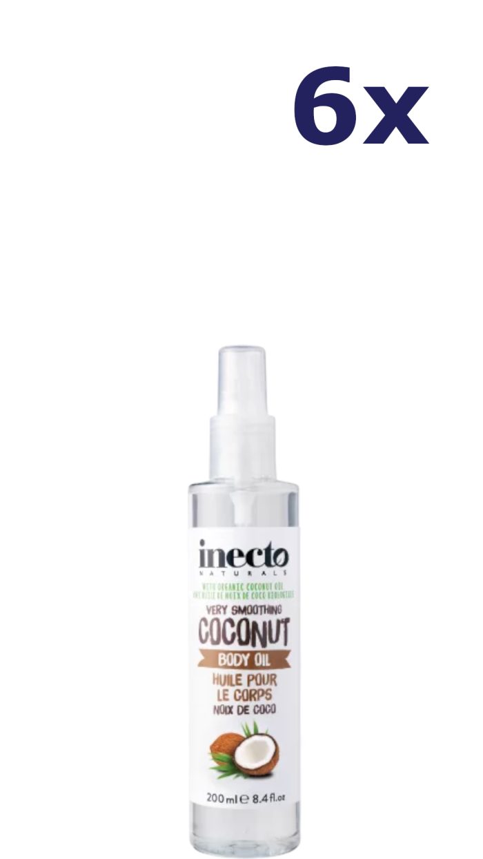 6x Inecto Naturals Coconut Body Oil 200ml