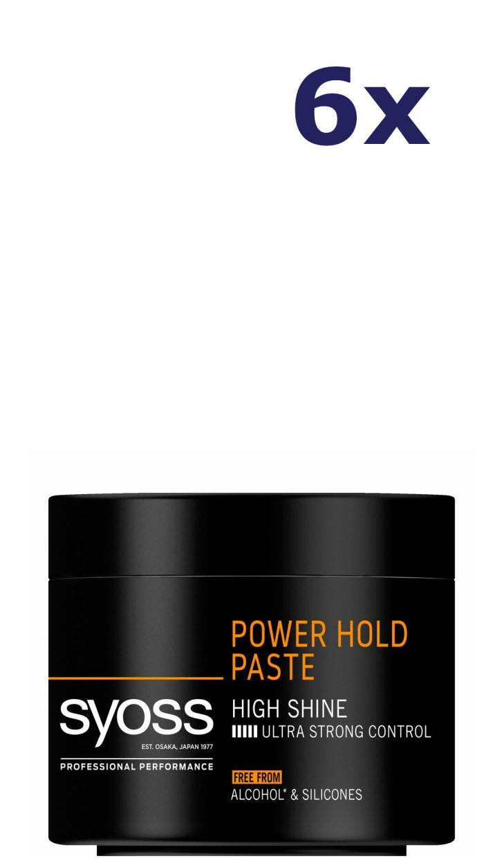 6x Syoss Men Power hold extreme styling paste 150ML