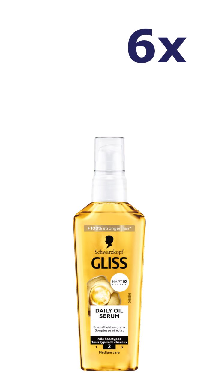 6x Gliss Daily Oil Haarserum 75 ML