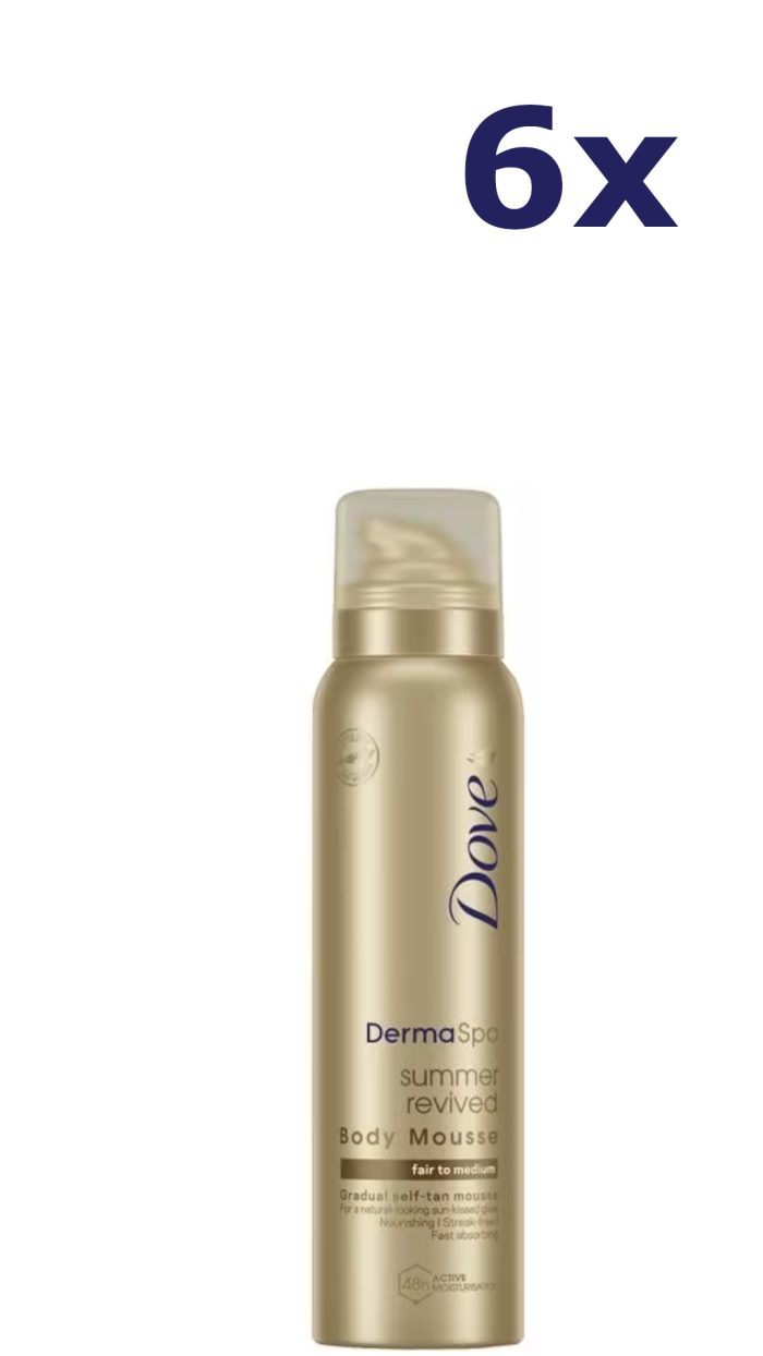 6x Dove Spray 150ml dermaspa summer revived mousse zelfbruiner medium-dark