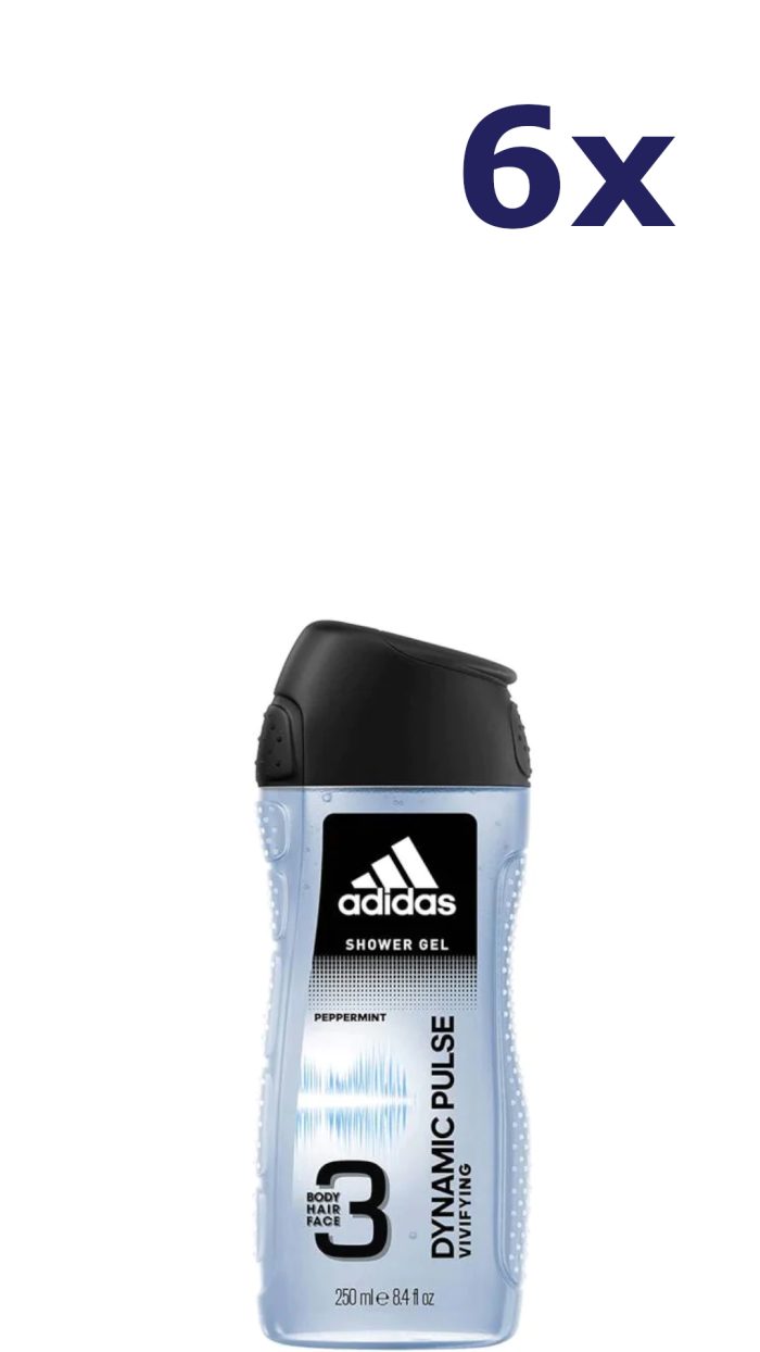 6x Adidas Douchegel 250ml men dynamic pulse 3in1