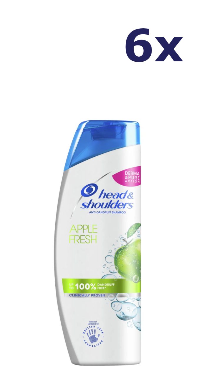 6x Head & Shoulders Shampoo – Apple Fresh 400 ml