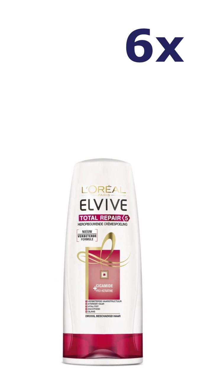 6x L'Oreal Elvive Conditioner total repair 5 herstellend 200ml