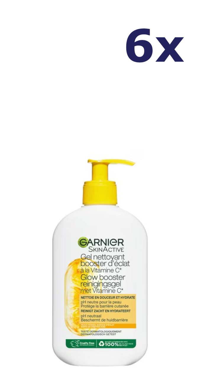 6x Garnier SkinActive Reinigingsgel Vitamine C Glow Booster 250ml