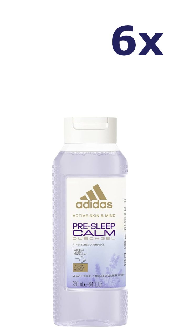 6x Adidas Shower 250ml Pre Sleep Calm