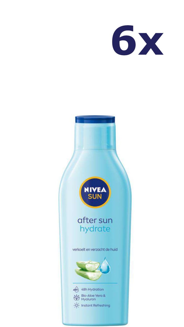 6x Nivea Sun aftersun hydrate kalmerende lotion 200ml