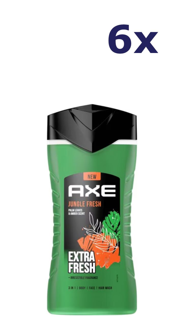 6x Axe Showergel Jungle Fresh 250ML